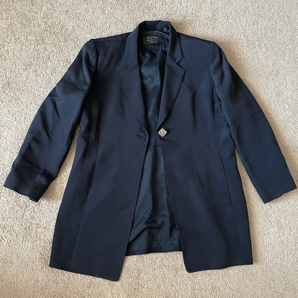 100% Silk Black Blazer